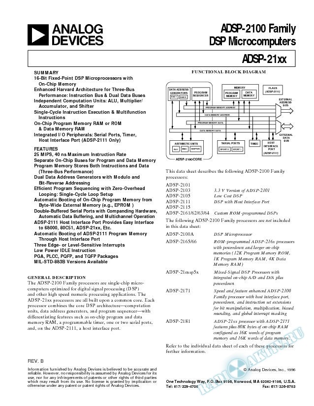 ADSP-2101/ADSP-2103/ADSP-2105/ADSP-2115