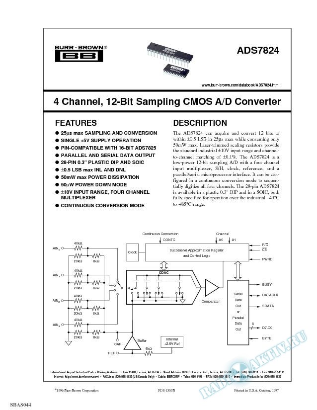 4-Channel, 12-Bit Sampling CMOS A/D Converter