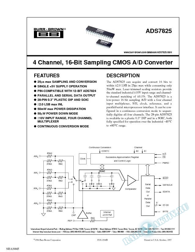 4 Channel, 16-Bit Sampling CMOS A/D Converter