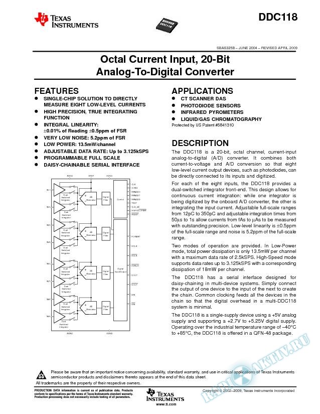 Octal Current Input, 20-Bit Analog-to-Digital Converter (Rev. B)