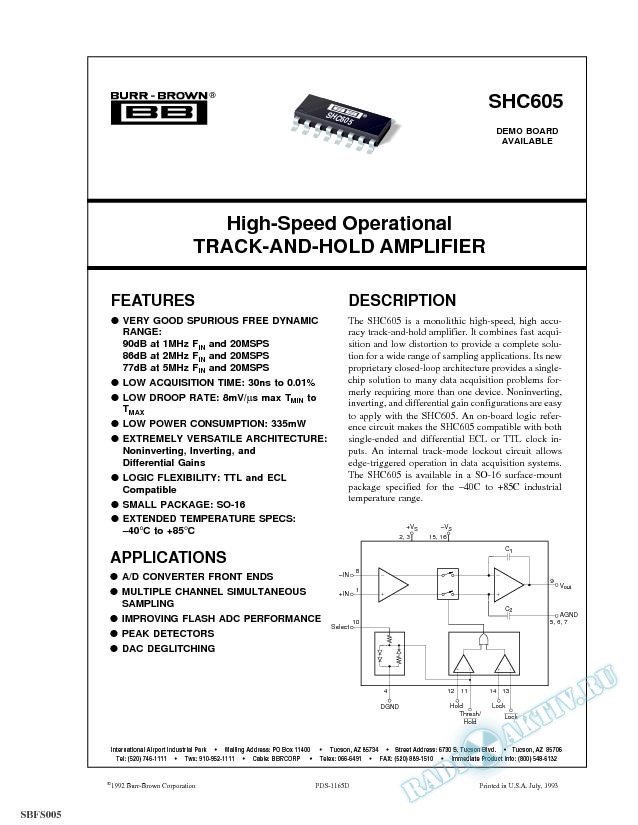 High-Speed Operational Track-And-Hold Amplifier 