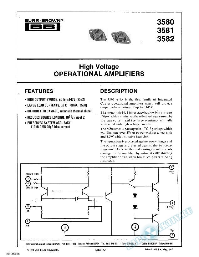 High Voltage Operational Amplifiers