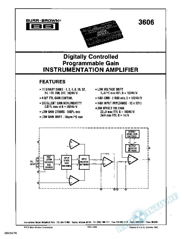 Digitally Controlled Programmable Gain Instrumentation Amplifier