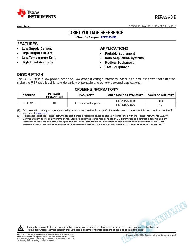 Low-dropout Voltage Reference (Rev. B)