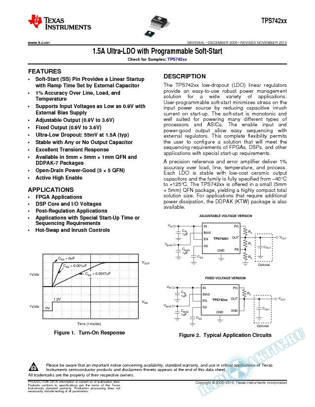 1.5A Ultra-LDO with Programmable Soft-Start (Rev. L)