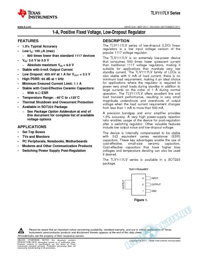 1-A, Positive Fixed Voltage, Low-Dropout Regulator (Rev. A)