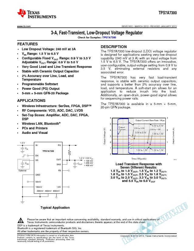 3-A, Fast Transient, Low Dropout Voltage Regulator (Rev. C)