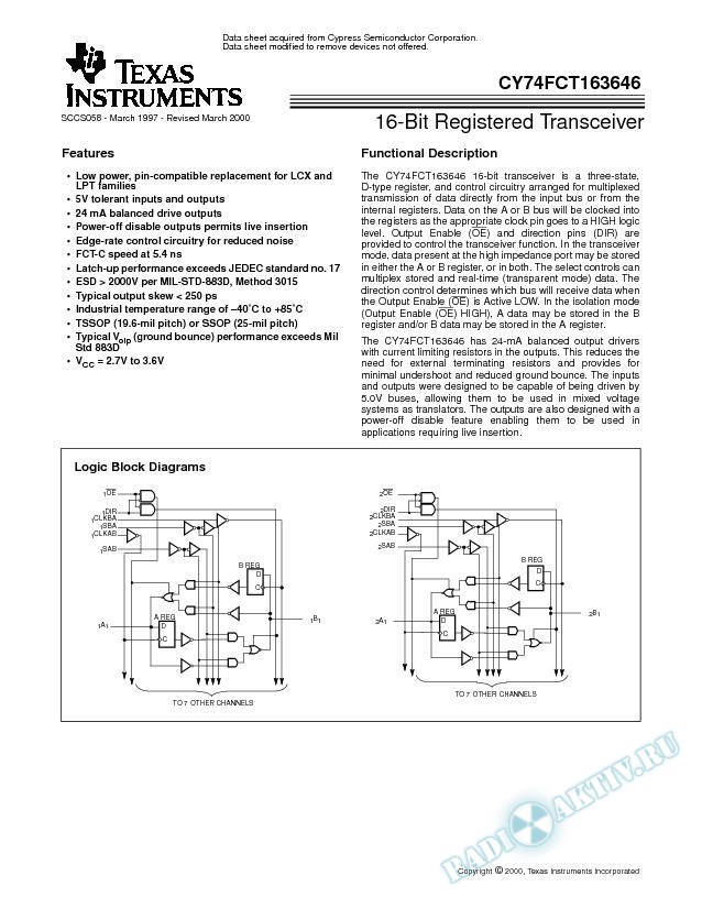 16-Bit Registered Transceiver