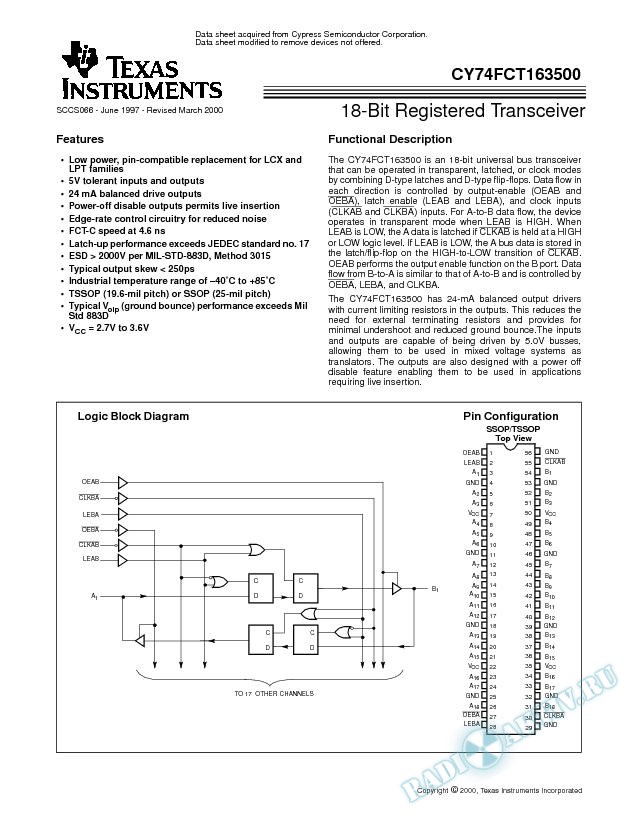 18-Bit Registered Transceiver