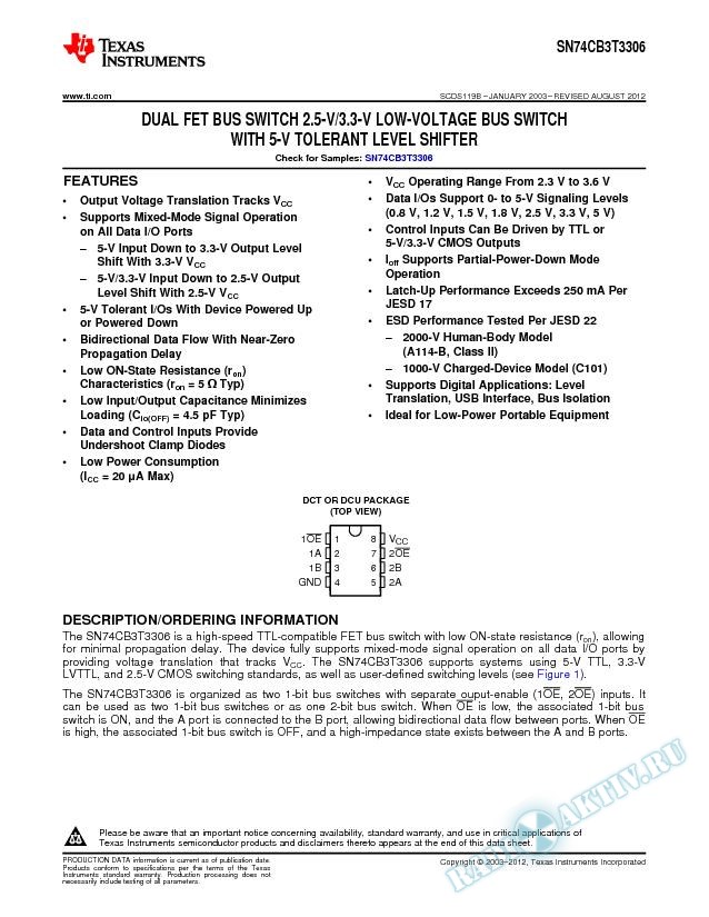 SN74CB3T3306 (Rev. B)