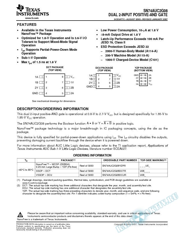 SN74AUC2G08 (Rev. C)