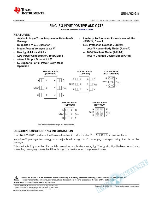 SN74LVC1G11 (Rev. E)
