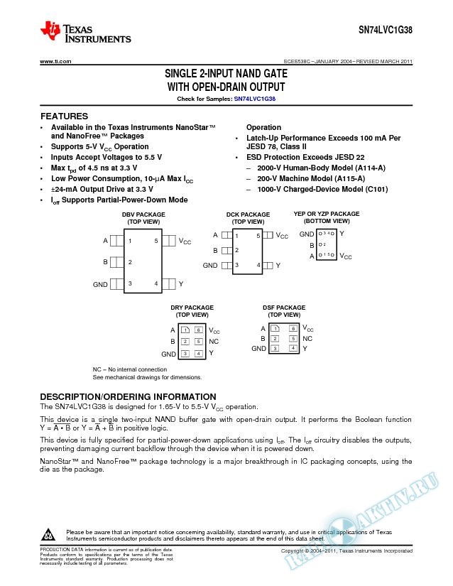 SN74LVC1G38 (Rev. C)