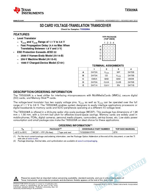 SD Card Voltage-Translation Transceiver (Rev. A)
