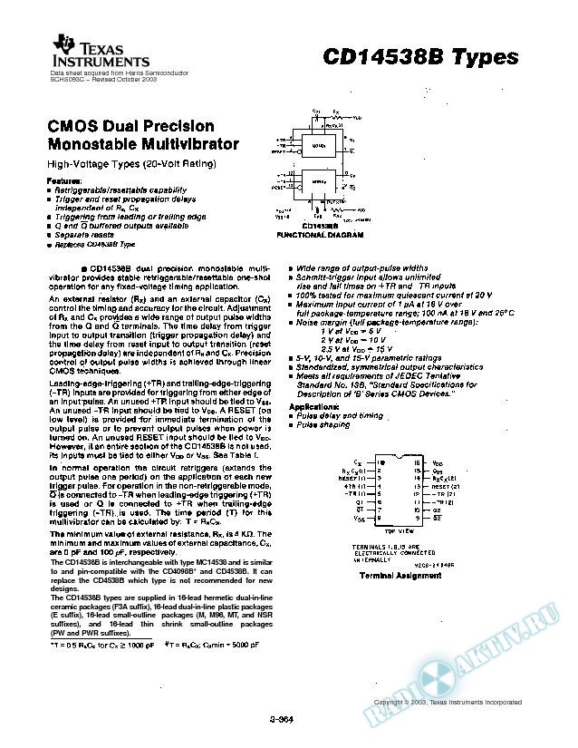 CD14538B TYPES (Rev. C)