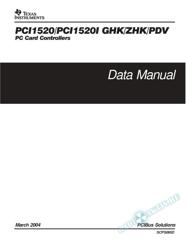 PCI1520/PCI1520I GHK/ZHK/PDV  PC Card Controllers (Rev. D)