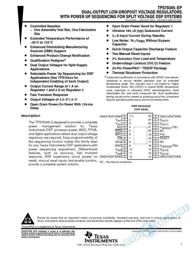 Dual-Output Low-Dropout Voltage Regulators w/Power Up Sequencing (Rev. A)