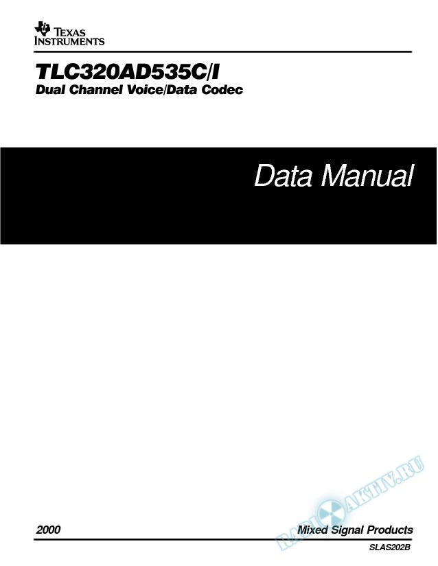 Dual Channel Voice/Data Codec Data Manual (Rev. B)