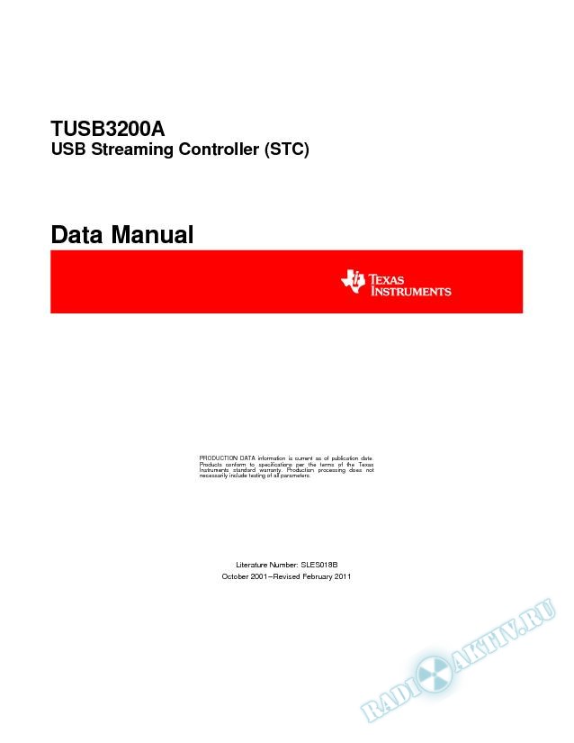 TUSB3200A USB Streaming Controller (STC) (Rev. B)