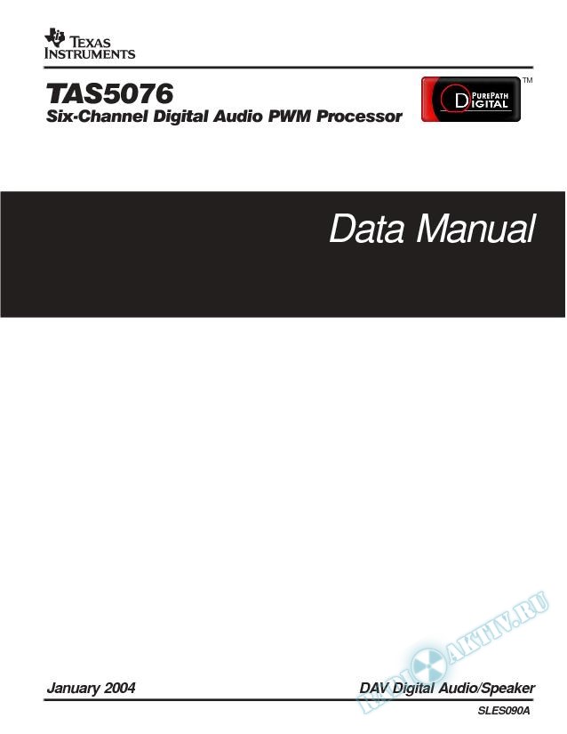 TAS5076: Six-Channel Digital Audio PWM Processor (Rev. A)
