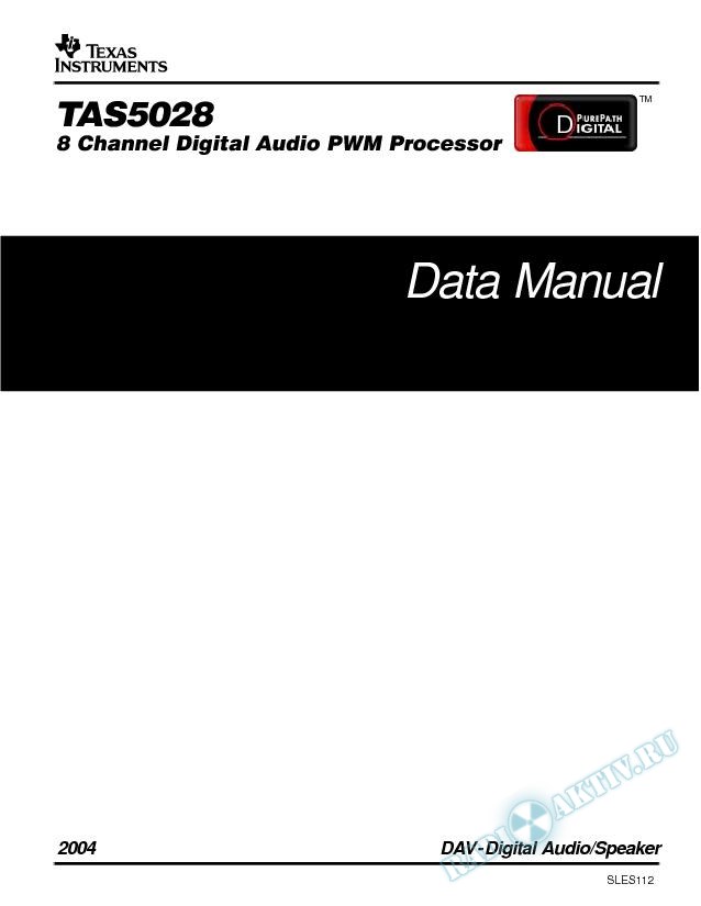 TAS5028:  8 Channel Digital AUdio PWM Processor