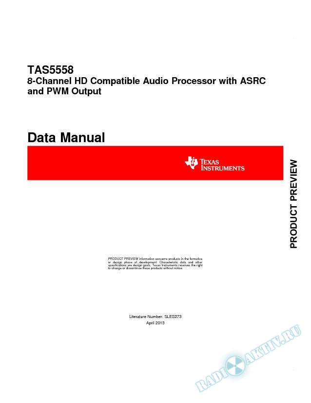 8-Channel HD Compatible Audio Processor with ASRC and PWM Output