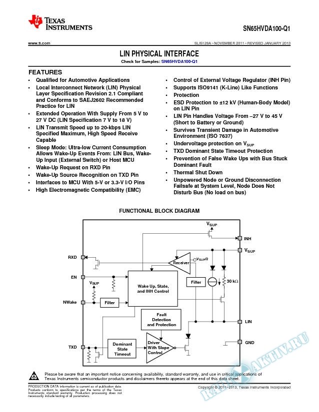 LIN - Physical Interface (Rev. A)
