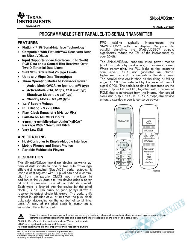 Programmable 27-Bit Parallel-to-Serial Transmitter