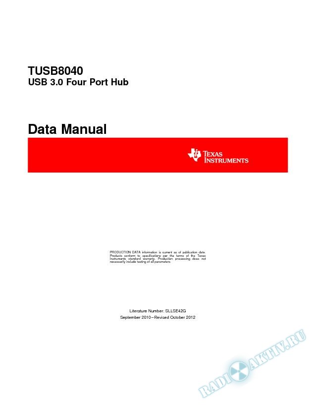 TUSB8040 USB 3.0 Four Port Hub (Rev. G)