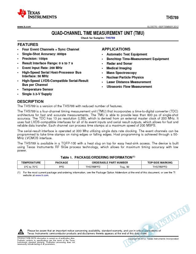 Quad Channel Time Measurement Unit..