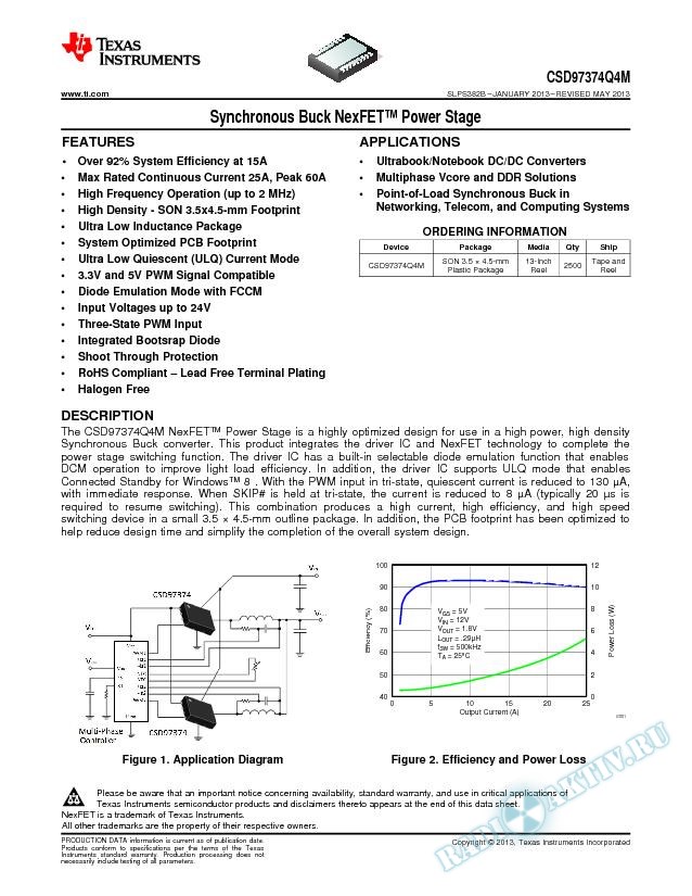 Synchronous Buck NexFETTM Power Stage, CSD97374Q4M (Rev. B)