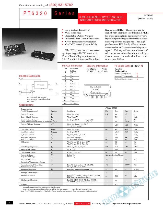 3 Amp Adjustable Low Voltage Input Integrated Switching Regulators