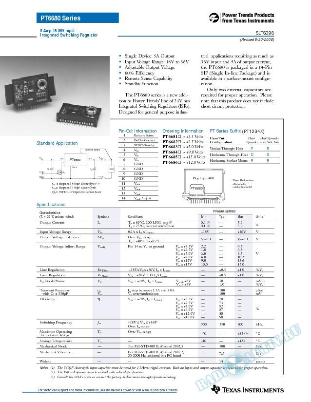 5 Amp 18-36V-Input Adjustable Integrated Switching Regulator