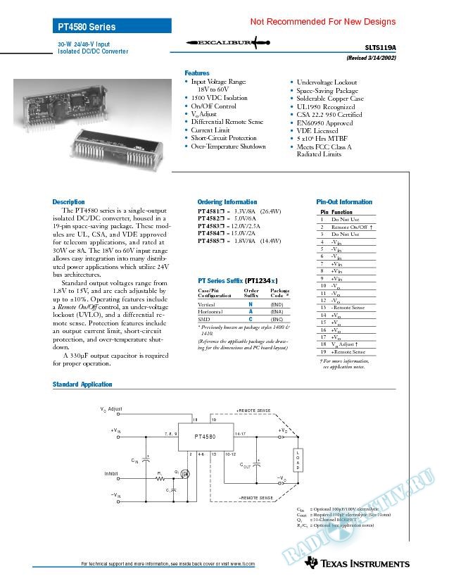 30 Watt 24V/48V Input Isolated DC-DC Converter (Rev. A)