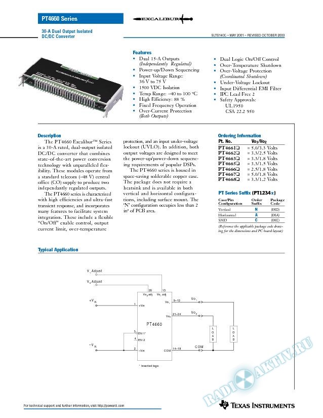 20 Amp Dual Output 48V-Input Isolated DC-DC Converter (Rev. C)