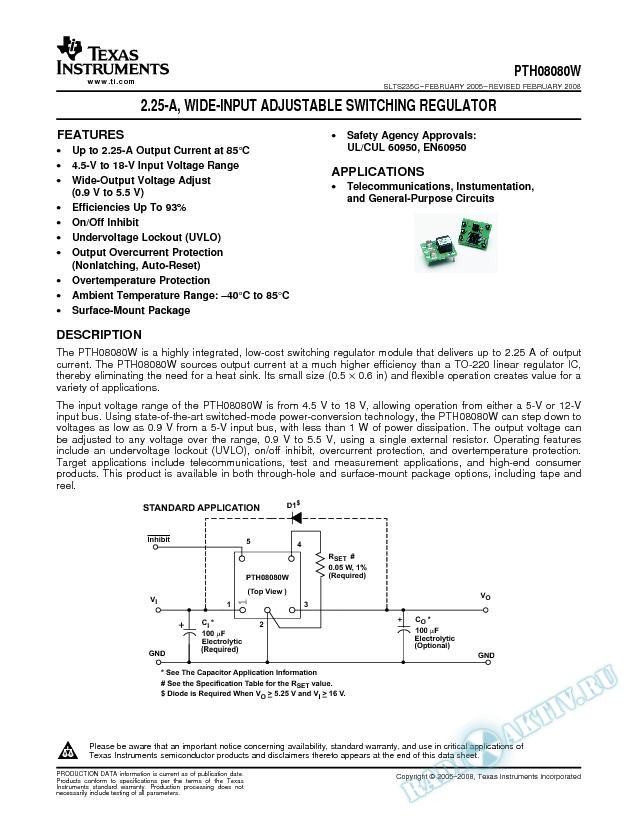2.25-A Wide-Input Adjustable Switching Regulator (Rev. C)