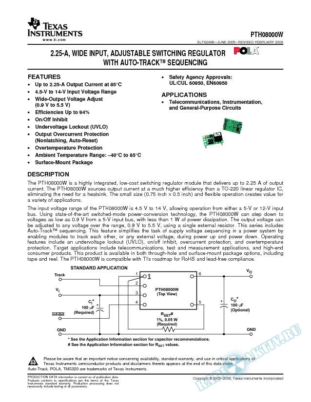 2.25 A 4.5-V TO 14-V Input Wide Adjust Miniature Power (Rev. B)