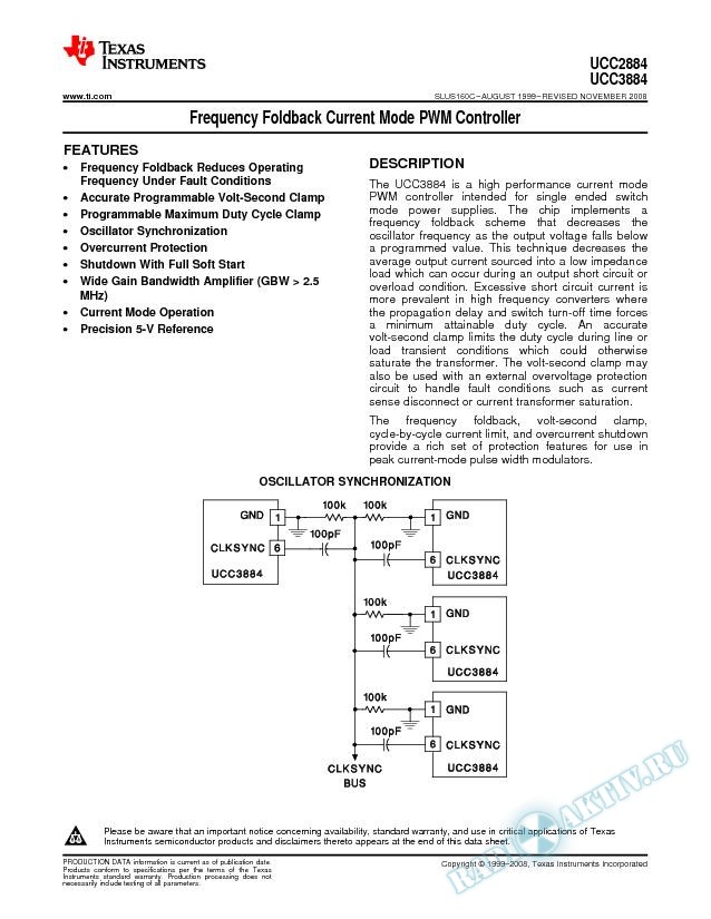 Frequency Foldback Current Mode PWM Controller (Rev. C)
