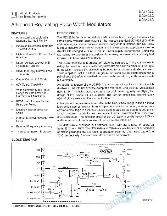 Advanced Regulating Pulse Width Modulators (Rev. B)