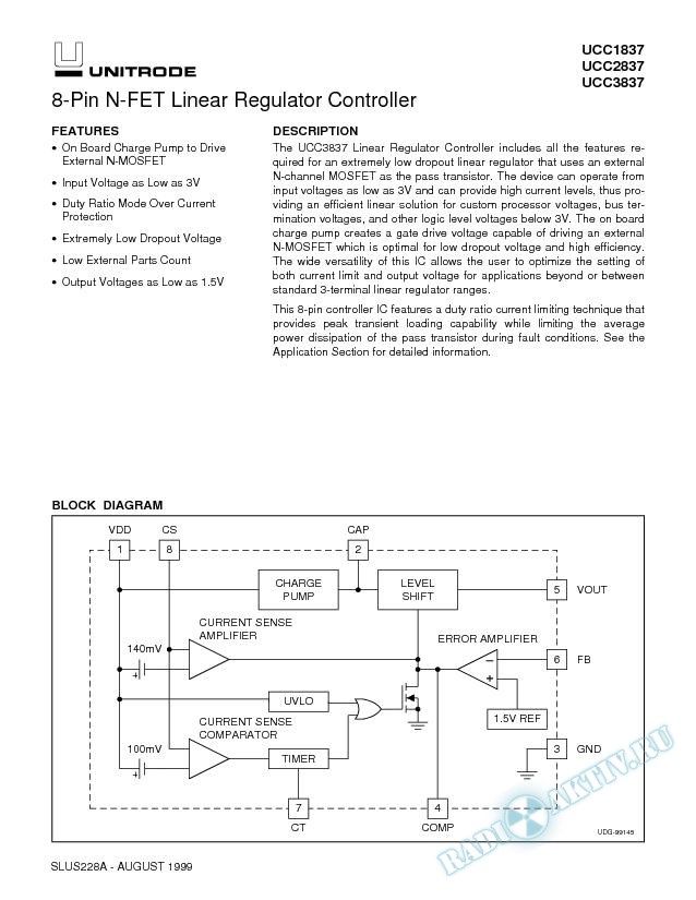 8-Pin N-FET Linear Regulator Controller (Rev. A)