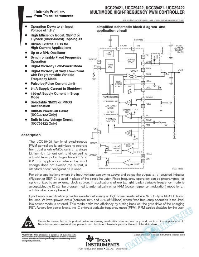 Multimode High Frequency PWM Controller (Rev. C)