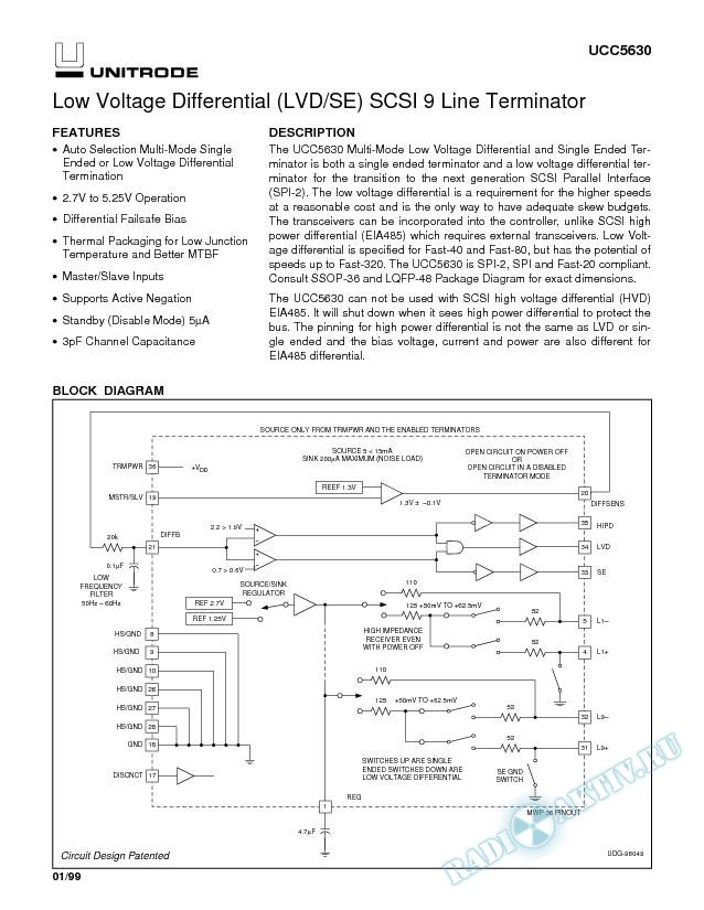 Low Voltage Differential (LVD/SE) SCSI 9 Line Terminator