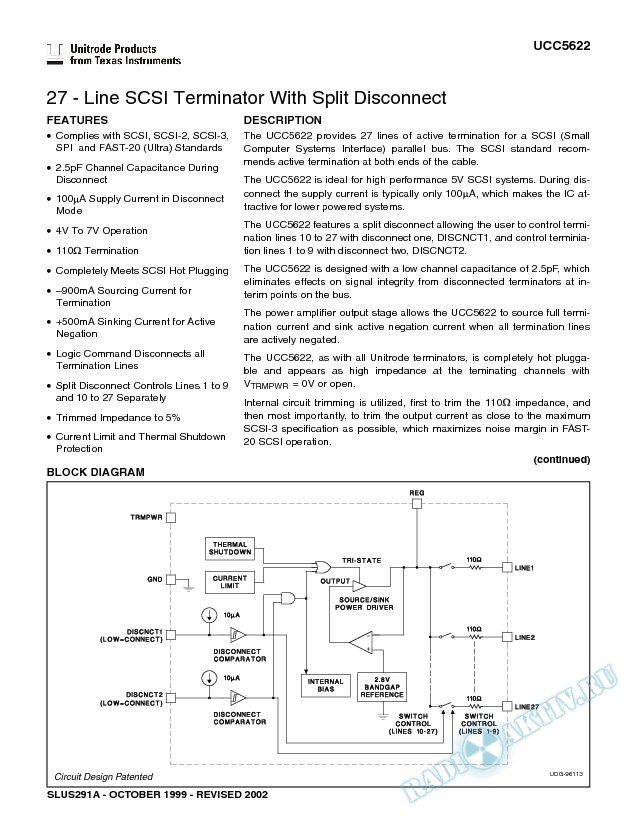 27-Line SCSI Terminator With Split Disconnect (Rev. A)