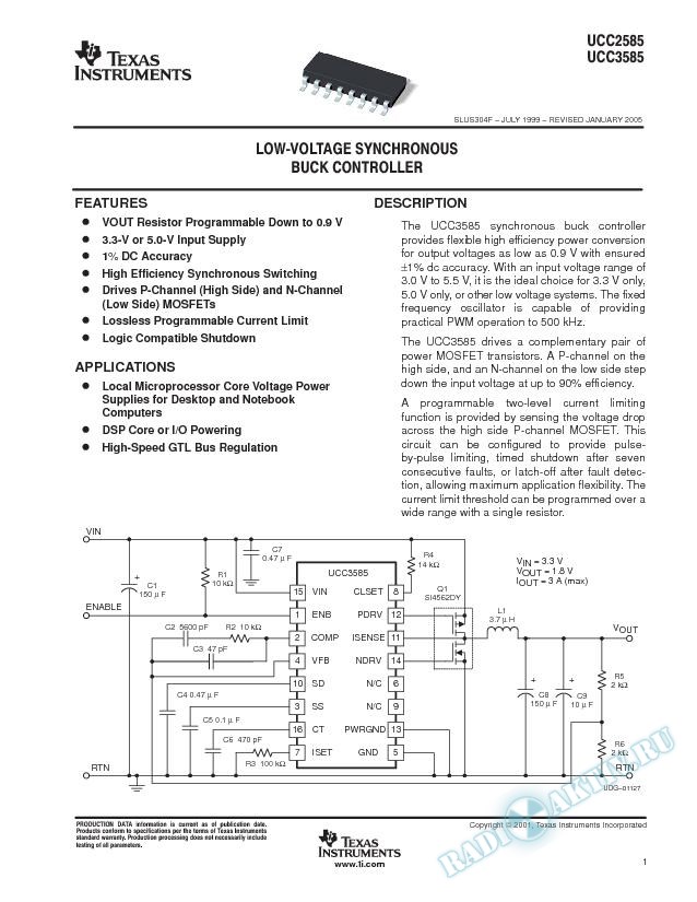 Low Voltage Synchronous Buck Controller (Rev. F)