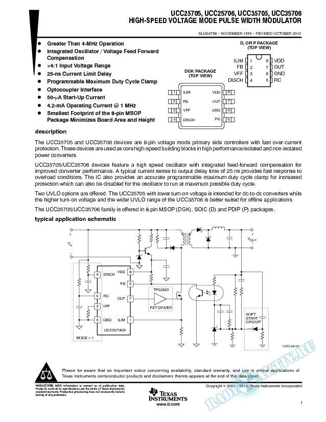High Speed Voltage Mode Pulse Width Modulator (Rev. B)