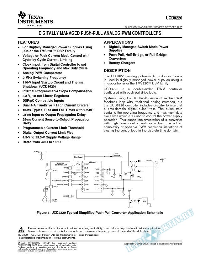 Digitally Managed Push-Pull Analog PWM Controllers (Rev. D)
