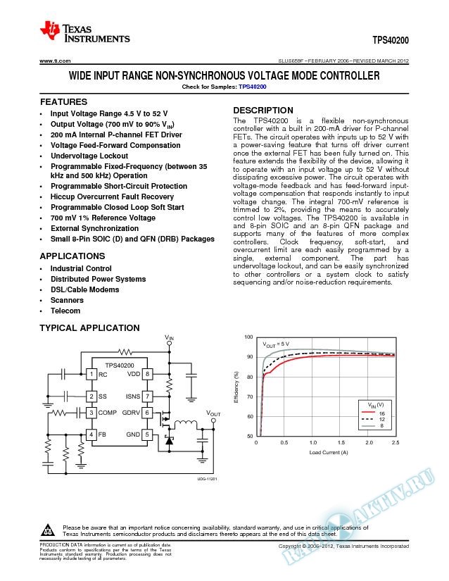 Wide Input Range Non-Synchronous Voltage Mode Controller (Rev. F)