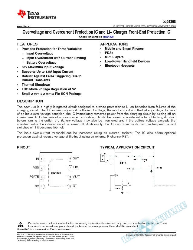 OVER-VOLTAGE AND OVER-CURRENT PROTECTION IC (Rev. A)