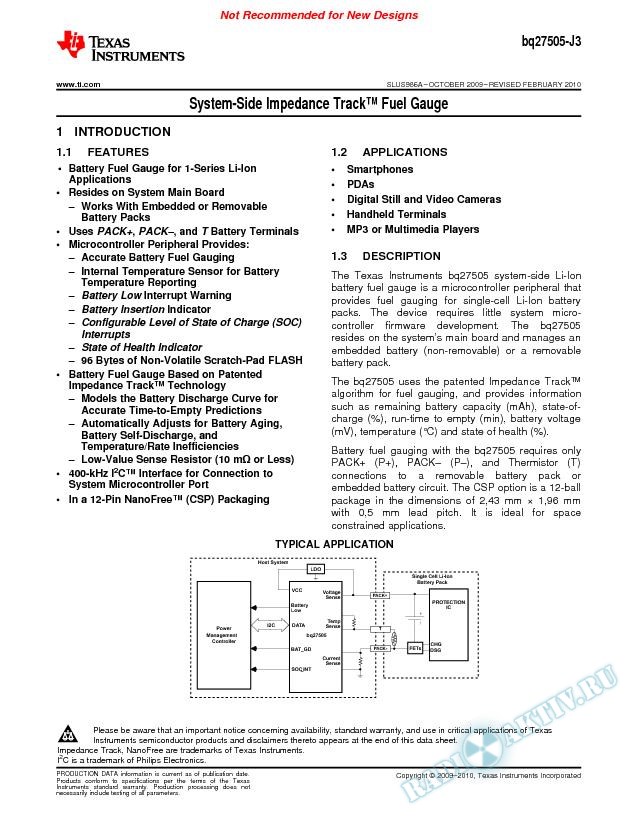 System-Side Impedance Track™ Fuel Gauge* (Rev. A)