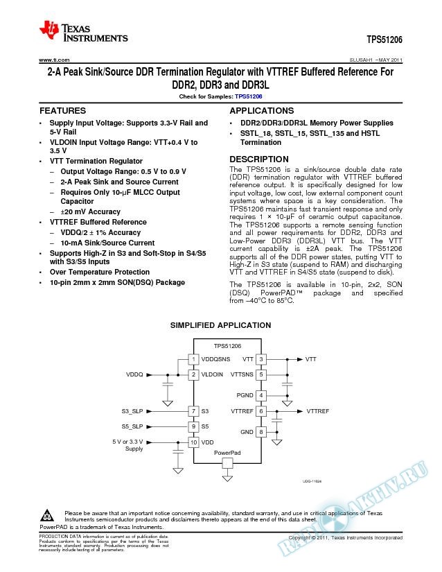 2A-Peak SINK/SOURCE DDR TERMINATION REGULATOR